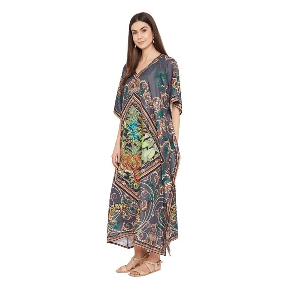 Animal Printed Plus Size Polyester Kaftan Dress for Women by Gypsie Blu - Picture 4 of 8